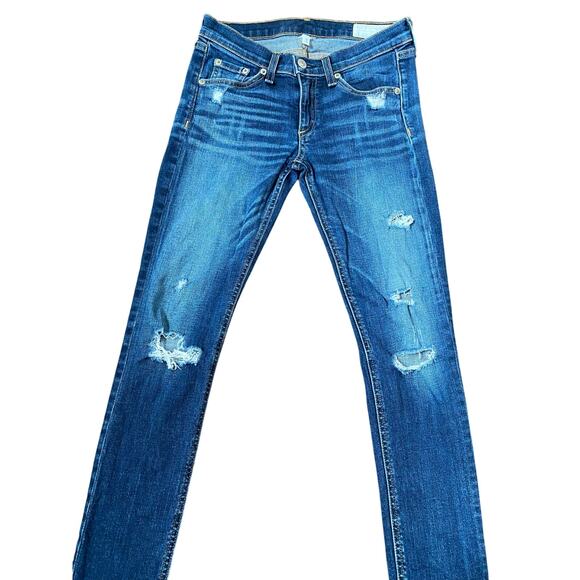 Rag & Bone Jean Women's "Capri" Jeans in "DK Shredded" Wash distressed 25 - Picture 9 of 16